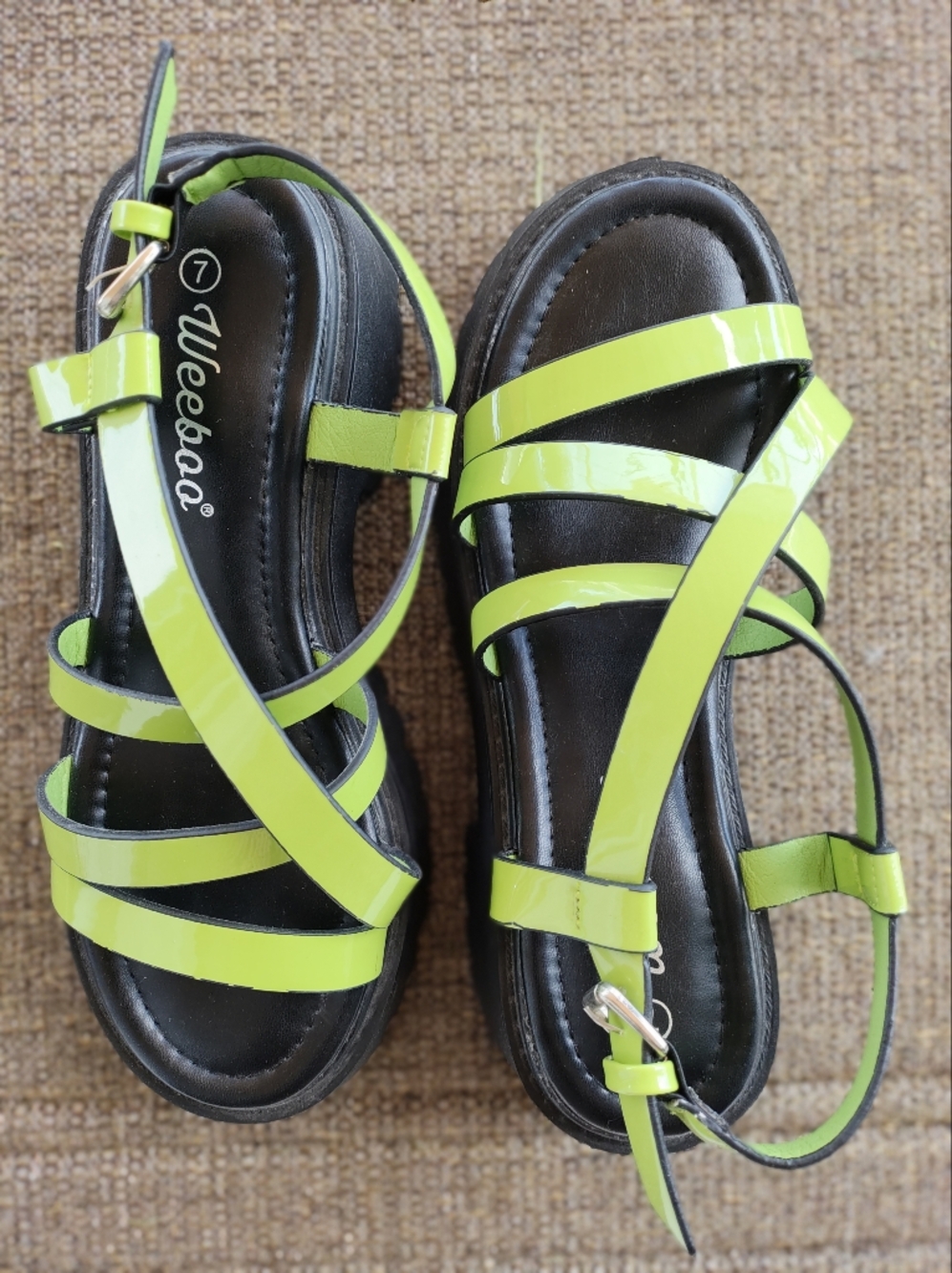 Dollz Kill Green Platform Sandals